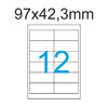 Etiketten Weiss 97x42,3 mm eckig 2x6 Aufkleber je Blatt Luma Etiketten