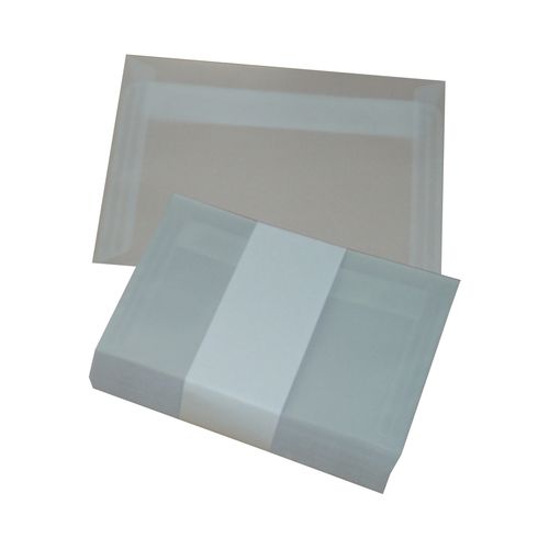 50 DIN C6 Transparente Briefumschläge Transparent weiß Haftklebung