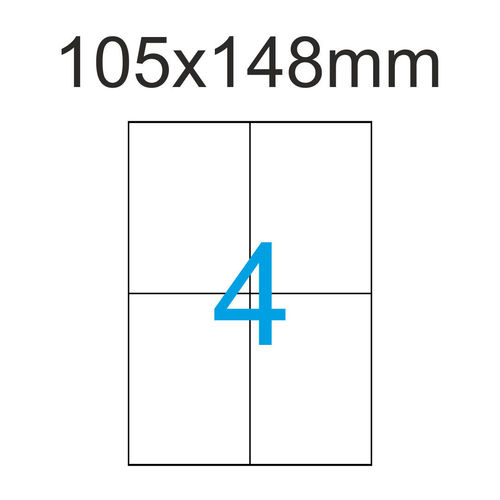 105x148 mm Luma Etiketten Weiß 4 A6 Aufkleber Bogen permanent klebend