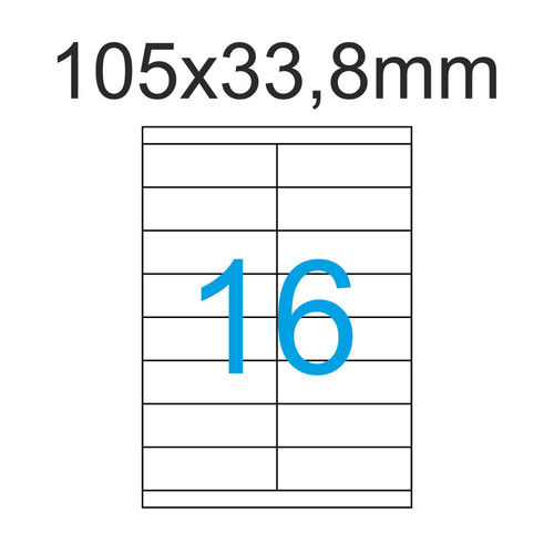 Etiketten 105x33,8 mm eckig - 2x8 Aufkleber pro Blatt - Luma Etiketten