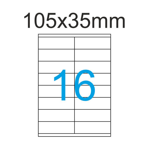 Etiketten 105x35 mm eckig - 2x8 Aufkleber pro Blatt - Luma Etiketten