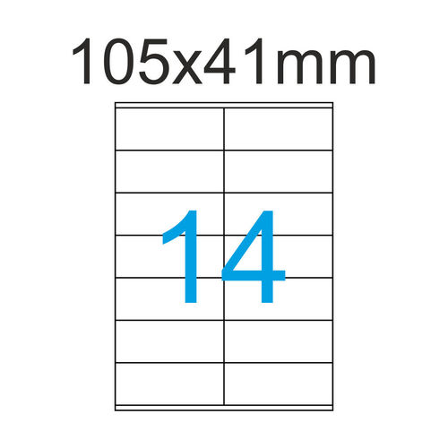 Etiketten 105x41 mm eckig - 2x7 Aufkleber pro Bogen - Luma Etiketten