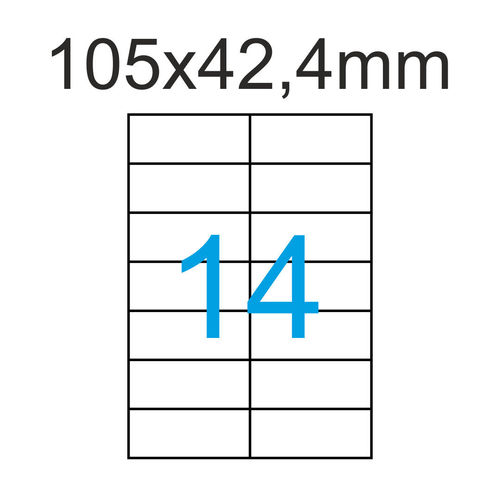 105x42,4 mm Luma Etiketten 2x7 Aufkleber pro Bogen Luma Klebeetiketten