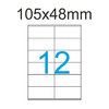 105x48 mm Luma Etiketten 2x6 Aufkleber pro Blatt Haftetiketten weiß