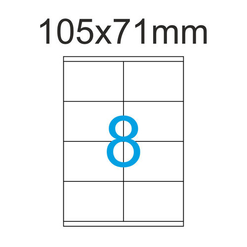 105x71 mm Luma Etiketten 2x4 Aufkleber pro A4 Blatt Luma Aufkleber