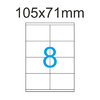 105x71 mm Luma Etiketten 2x4 Aufkleber pro A4 Blatt Luma Aufkleber
