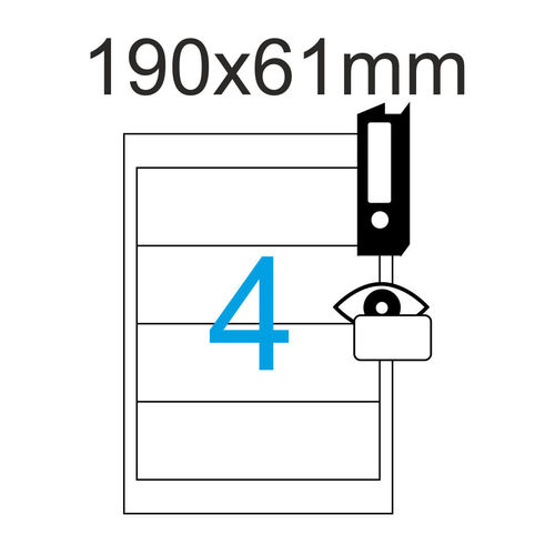 Breite Ordnerrücken Etiketten 190x61mm blickdicht in Weiss für Ordner