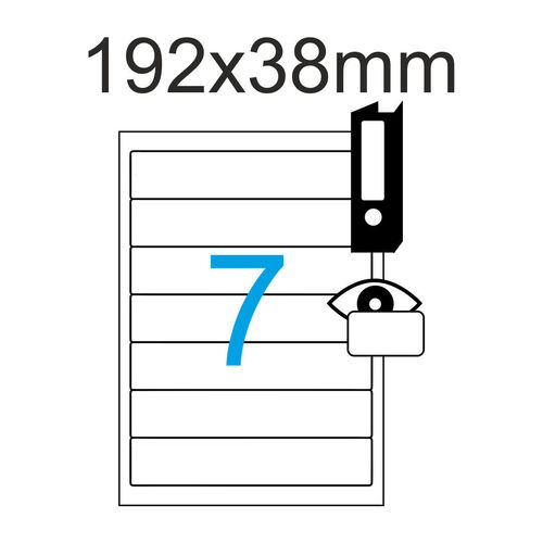 Schmale Ordnerrücken Etiketten 192x38 mm Weiss blickdicht für Ordner