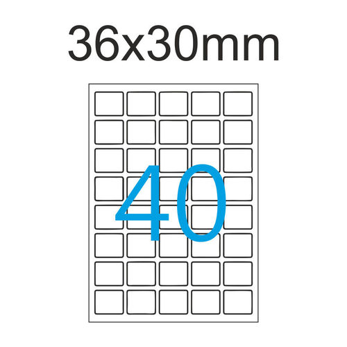 2000 A4 Kores Etiketten 36x30mm 40 Aufkleber je Blatt Premium Qualität