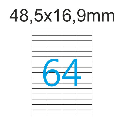 Kores Etiketten 48,5x16,9 mm Weiss 64 Stück je Blatt Premium Qualität