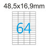 Kores Etiketten 48,5x16,9 mm Weiss 64 Stück je Blatt Premium Qualität