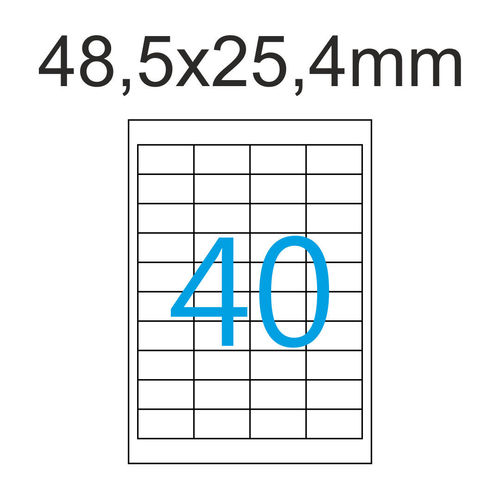 Etiketten 48,5x25,4 mm Weiss - 4x10 Aufkleber pro Blatt Luma Etiketten