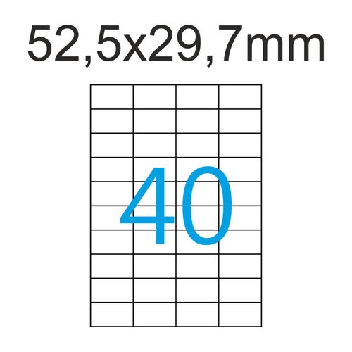 Luma Etiketten 52,5x29,7 mm Weiss 4x10 Aufkleber pro Blatt 52x29