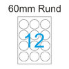 60 mm Luma Etiketten Rund Weisse runde Aufkleber zum bedrucken