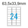 Luma Etiketten 63,5x33,9 mm mit runden Ecken Aufkleber Weiss 63x33