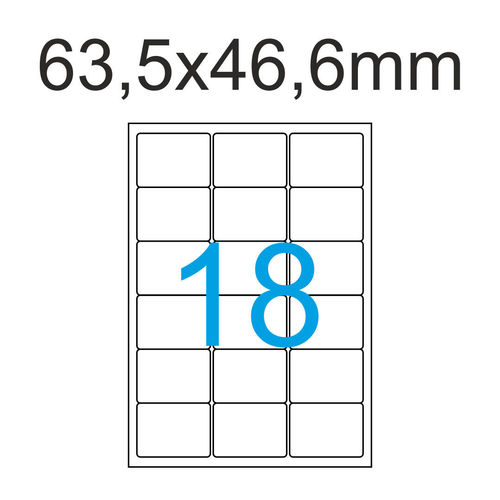 Luma Etiketten 63,5x46,6 mm Weiss 18 Aufkleber mit runden Ecken 63x46