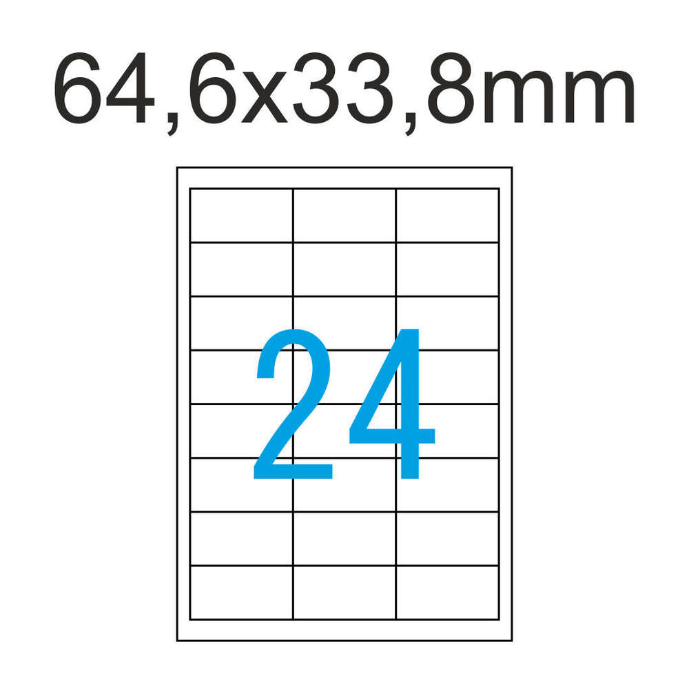 2400 Klebe Etiketten 63,5 x 33,9 mm  24 Stück pro A4 Blatt