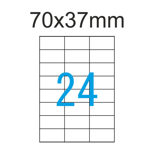 Weiße Luma Etiketten 70x37 mm 3x8 24 Aufkleber pro A4 Klebeetiketten