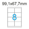 Luma Etiketten 99,1x67,7 mm mit runden Ecken Weisse Druck Aufkleber