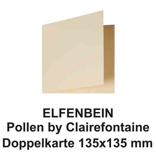 Pollen Clairefontaine 210g Doppelkarten Elfenbein Sand 135x135 mm