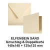 Quadra Set 14er Umschlag und Doppelkarte in Pollen Elfenbein Sand