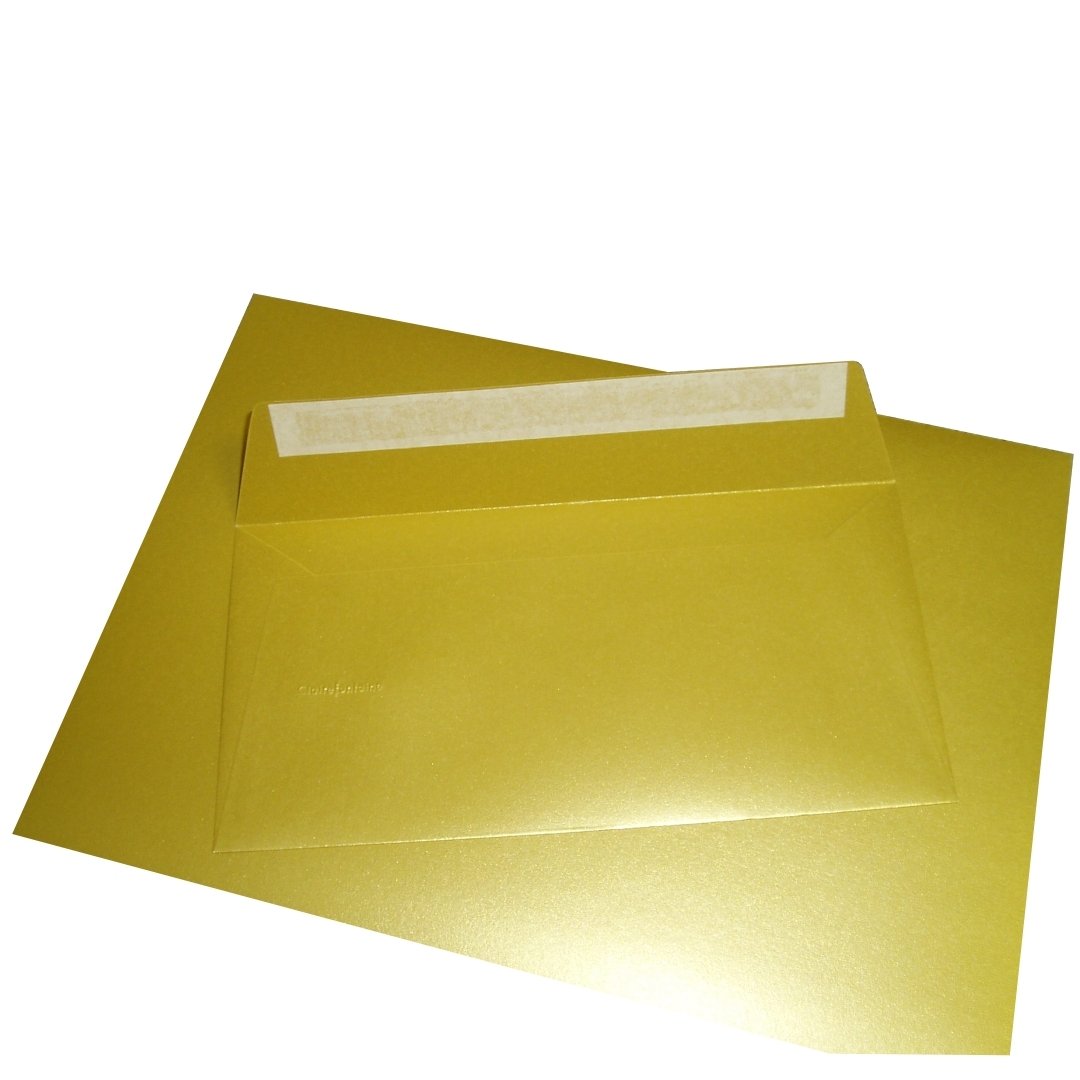 50 Blatt citrine metallic Papier 120g/m² DIN A4 210x297 mm weiß-gold Stardream 