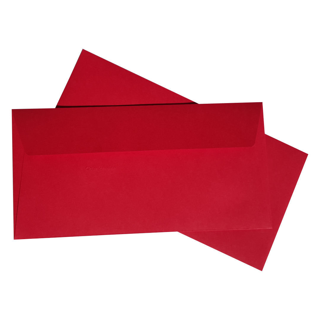 100 rote Briefumschläge Clairefontaine Kirschrot DIN Lang Rot farbig Weihnachten 