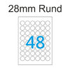 28mm Etiketten Rund MaySpies Premium Color Laser 48 Aufkleber je A4