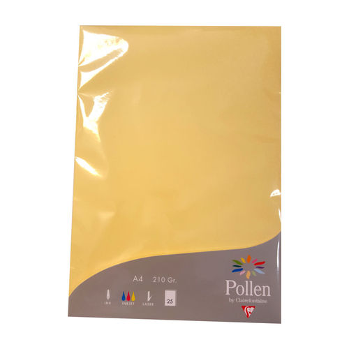 DIN A4 Chamois Karton 210g creme gelb Pollen by Clairefontaine