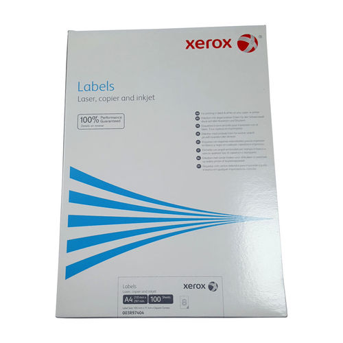 Xerox Etiketten 105x71mm 8 Aufkleber Bogen 100 Blatt A4 weiß 003R97404