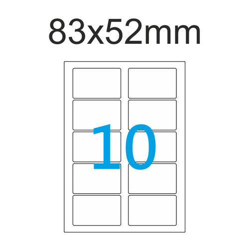 Etiketten 83x52mm weiß matt 10 Aufkleber pro Blatt A4 bedruckbar